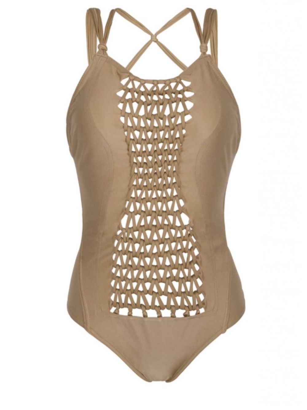 Despi maillot de bain dazzling gold Macramé One-Piece Swimsuit sz medium